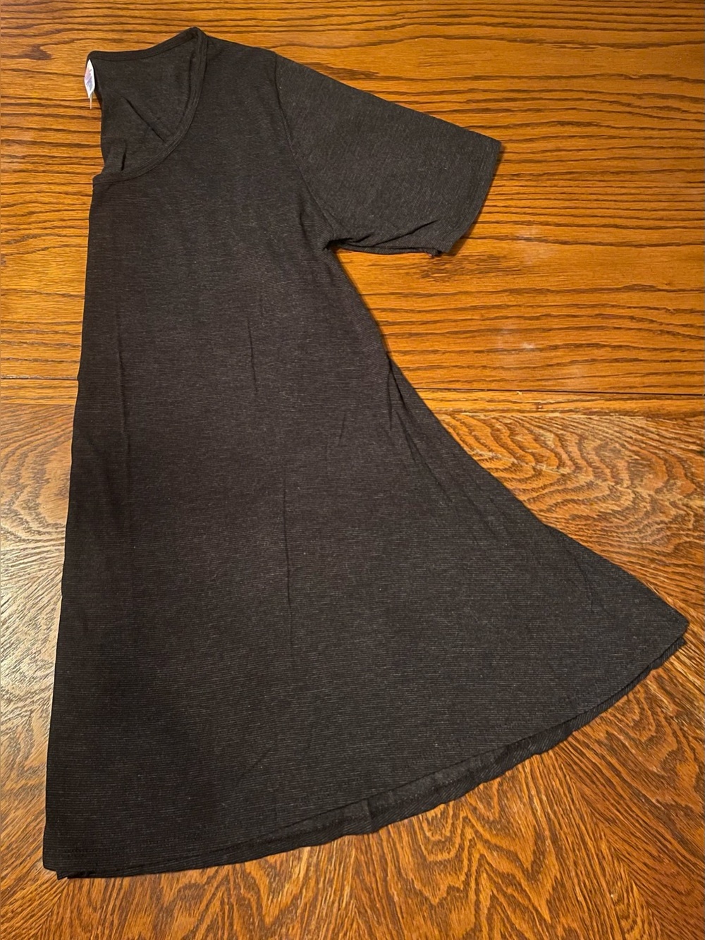 LuLaRoe Perfect T- Dark Charcoal Gray W/ Pinstripes Size M